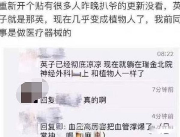 那英成植物人了吗 身体状况病重成植物人是真的吗