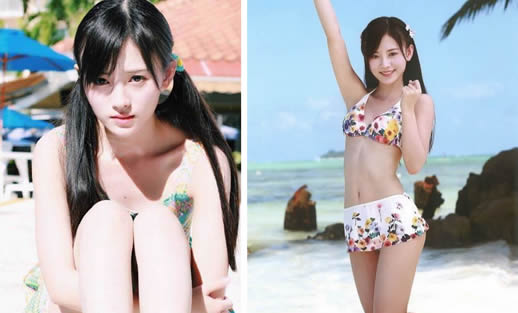 鞠婧祎泳装超清下蹲 奶好大:身穿比基尼露出事业线