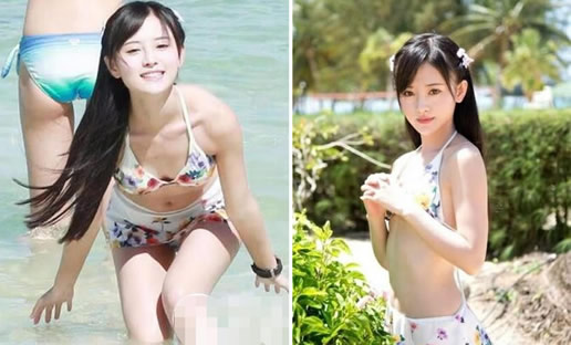鞠婧祎泳装超清下蹲 奶好大:身穿比基尼露出事业线